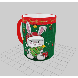 TAZA CONEJO NAVIDAD